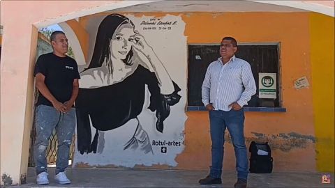 Pintor tijuanense viaja a Nuevo León para hacer un mural de Debanhi Escobar