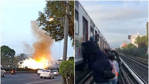 VIDEO:Rescatan a usuarios de vagones en la Línea 2 del Metro, reportan explosión
