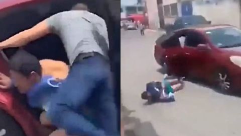 VIDEO: Joven se lanza de auto en movimiento para evitar secuestro