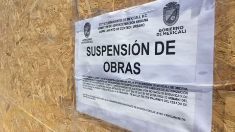 Suspenden construcción en Centro Histórico de Mexicali