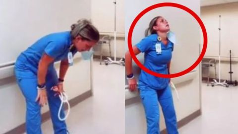 Enfermera graba video llorando por muerte de paciente y la critican en redes