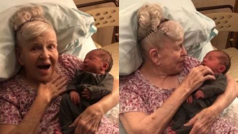 Abuela de 90 años conoce por fin a su bisnieta: ''¡estoy en el cielo!''