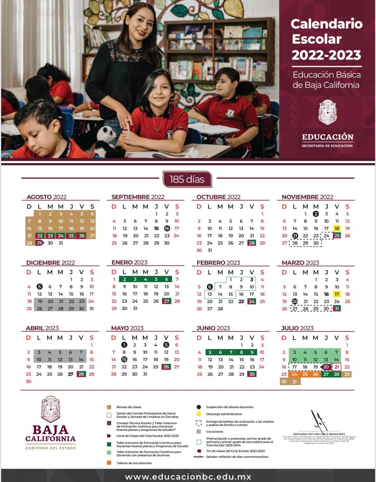 Este Es El Calendario Del Ciclo Escolar 2022 2023 En Baja California