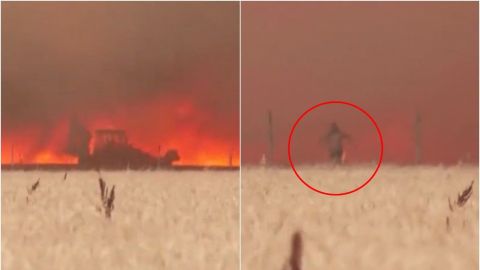 VIDEO. Hombre se salva de ser calcinado por un incendio; permanece grave