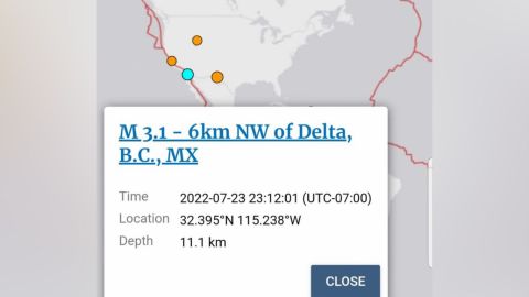 Sismo de 3.1 grados de intensidad en el Valle de Mexicali