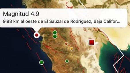 Sismo de 4.9 con epicentro en el Sauzal, Baja California