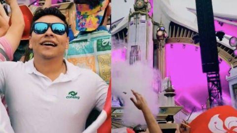 Joven se viraliza por ir con el uniforme del Conalep al Tomorrowland en Bélgica