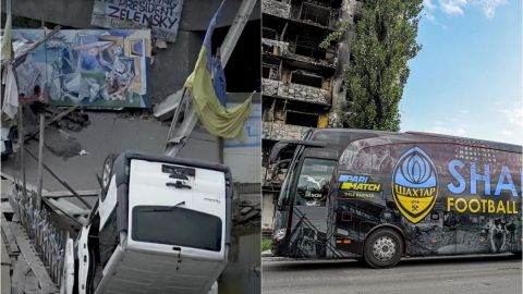 VIDEO: El equipo ucraniano que presentó su autobús anti bombas