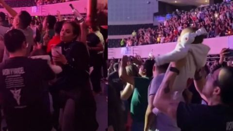 Pareja se vuelve viral por bailar junto a su bebé en concierto de Wisin y Yandel