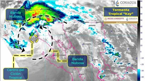 Tormenta tropical Kay seguirá afectando costa de Baja California