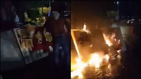VIDEOS: Queman antimonumento de los 43 en Chilpancingo, Guerrero