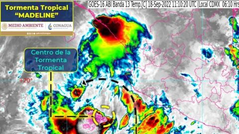 Tormenta tropical Madeline provocará lluvias torrenciales en tres estados