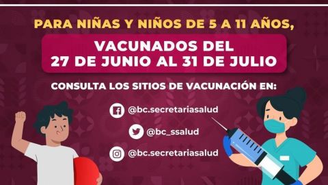 Este martes, segunda dosis para niños y niñas en Baja California