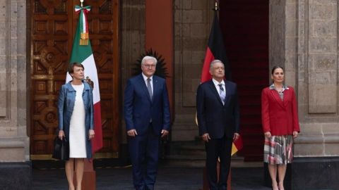 AMLO recibe en Palacio Nacional al presidente de Alemania