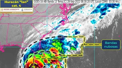 Viento fuerte y oleaje alto por huracán Ian en Campeche, Yucatán y Quintana Roo