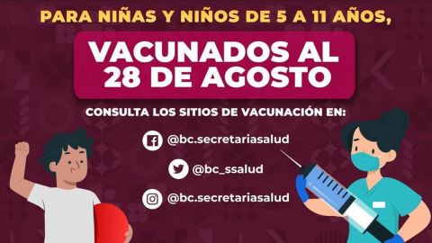 Vacunación COVID-19 para menores en Baja California: 18 de octubre