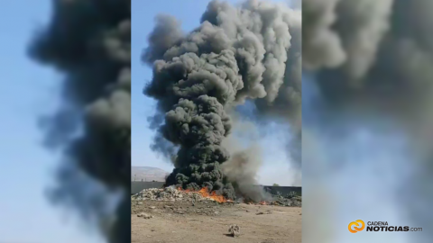 Gran incendio en basurero de Tijuana