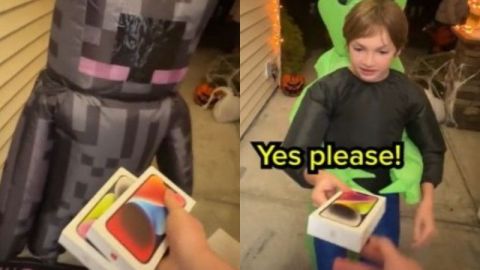 Tiktoker regala iPhone en Halloween a niños que piden calaverita en EU