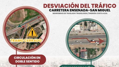Informa Gobierno de Ensenada cierre vial en el tramo Ensenada-San Miguel