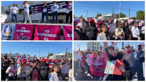 Más de 500 personas se unen en Mexicali al rechazo a reforma electoral al INE