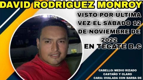 Piden ayuda para encontrar a David Rodríguez Monroy
