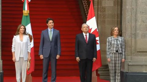 AMLO recibe a Justin Trudeau en Palacio Nacional para reunión bilateral