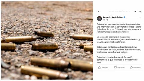 Ayala informa en su red social personal sobre policías heridos en Ensenada