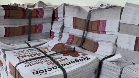 Denuncian resguardo de paquetes con propaganda de Morena en Cámara de Diputados