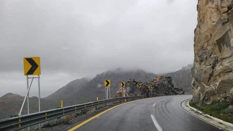 Reportan caída de agua nieve en Baja California