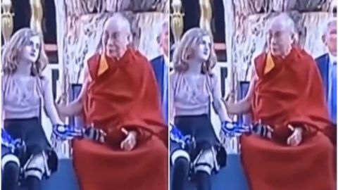 De nuevo el Dalai Lama es captado tocando de manera inapropiada a una joven