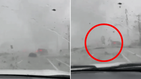 Tornado levanta un vehículo en carretera de Florida; captan video