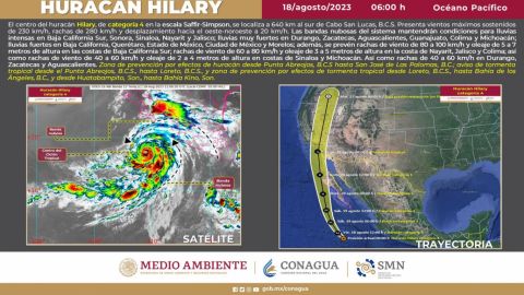 'Hilary' se fortalece a huracán categoría 4