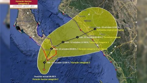 Huracán 'Norma' se degrada a categoría 2