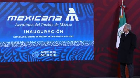 AMLO inaugura Mexicana de Aviación desde Palacio Nacional