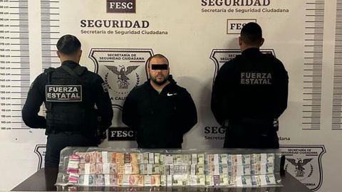 Detienen Fuerza Estatal a hombre con 419 mil pesos en Tijuana