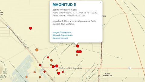 Sin incidentes por sismo magnitud 5 en Mexicali