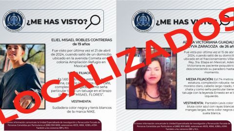 FGE localiza a dos personas que contaban con reporte de búsqueda