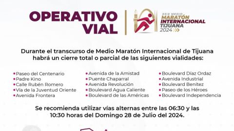 Cerrarán Vialidades por 29 Medio Maratón Internacional