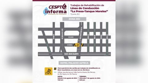 CESPT cerrará parte del Blvd. Cuauhtémoc Sur por obras