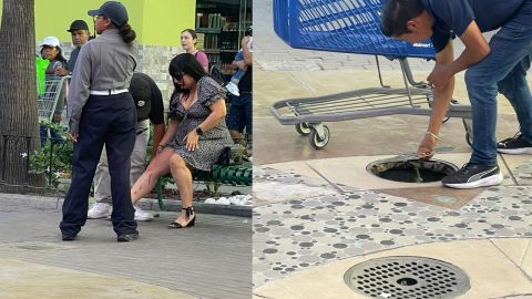 Mujer resulta lesionada tras caer en una alcantarilla en Macroplaza