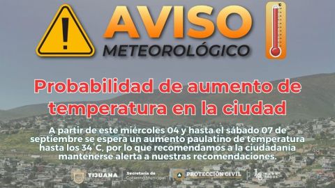 Emite Protección Civil recomendaciones por aumento de temperatura en Tijuana