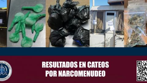 Aseguran tres inmuebles y drogas en cateos por narcomenudeo