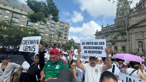 Con manifestación exigen se respete el triunfo de Pablo Lemus en Jalisco