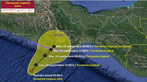 Tormenta Tropical 'John' impactará en costas de México