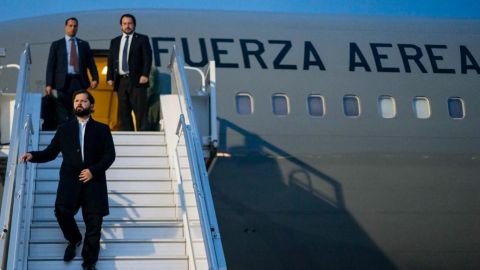 El presidente de Chile, llega a México para la investidura de Sheinbaum