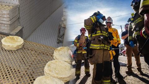 Bomberos libera a persona atrapada en maquinaria de tortillas