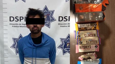 Detenido por robo violento en OXXO; ladrón se llevó chocolates Hershey's