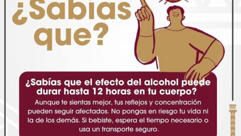 Hacen un llamado a no manejar bajo los influjos del alcohol