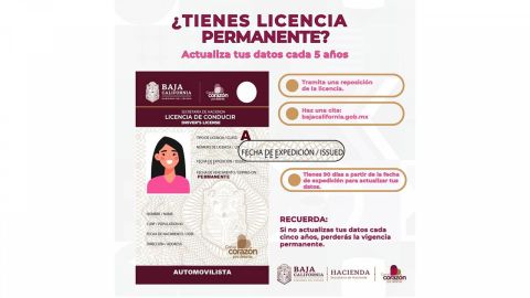 SAT BC invita a realizar la reposición de licencia de manejo permanente