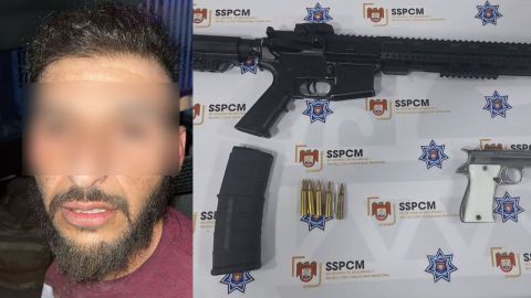 Detienen a sujeto armado tras intensa persecución en Tijuana